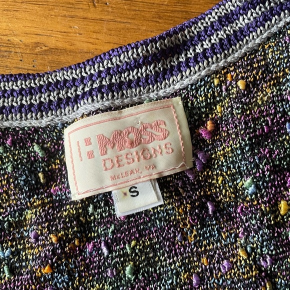 Vintage H MOSS Designs Mclean VA Chenille boucle Cardigan Sweater Sz Small S - Picture 9 of 11